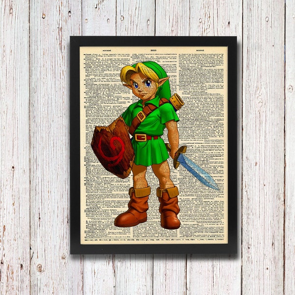 Legend of Zelda Ocarina of Time Child Link Dictionary Art