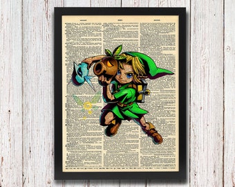 Legend of Zelda Child Link Majora's Mask Dictionary Art