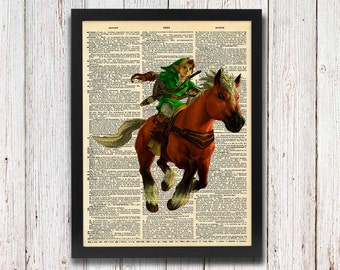 Legend of Zelda Link Riding Epona Ocarina of Time