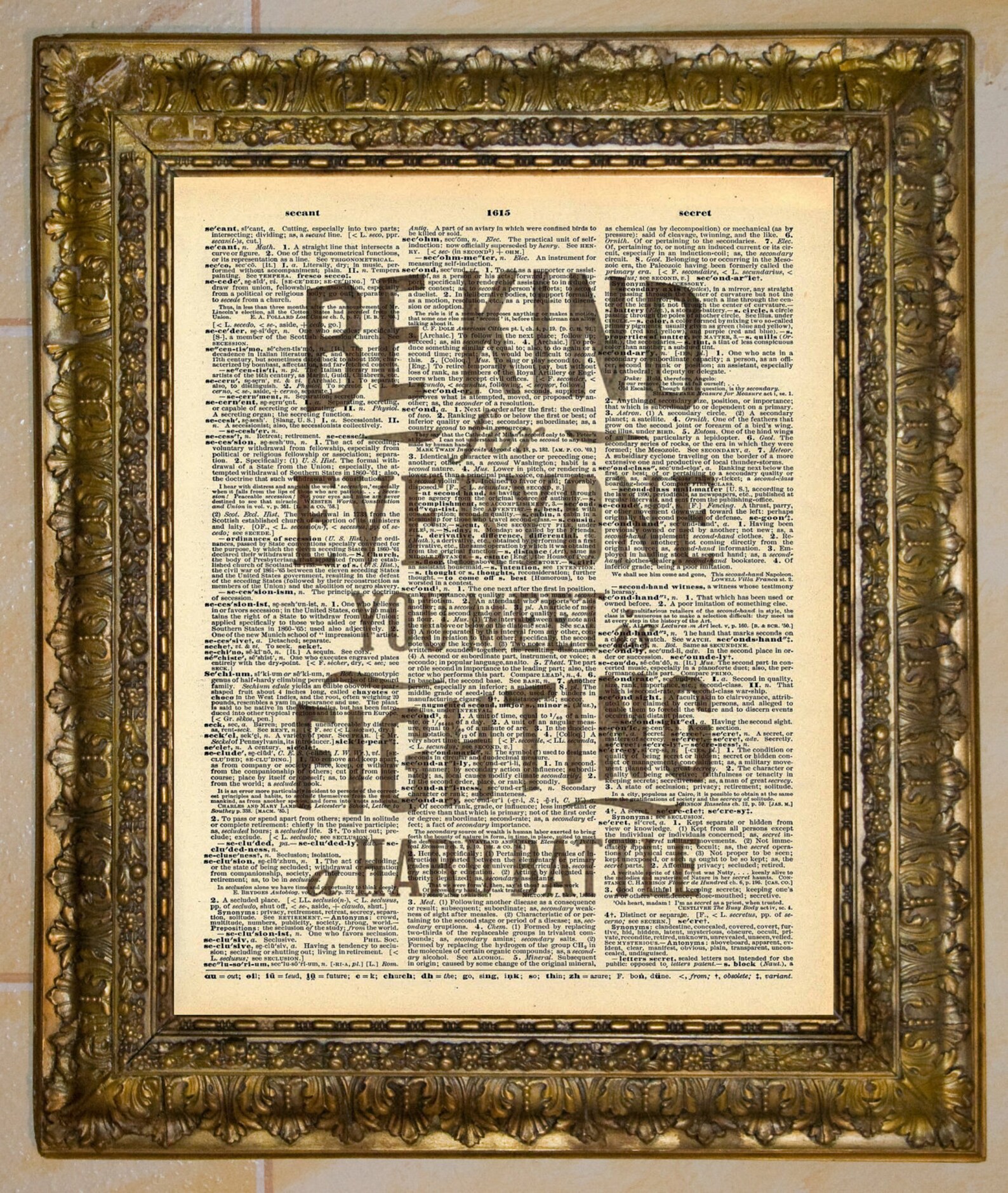 Fighting Quote Dictionary Art Etsy