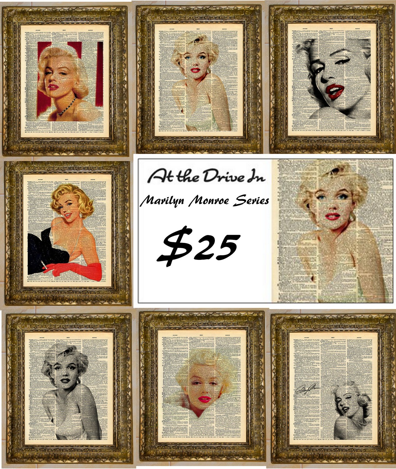 Marilyn Monroe Dictionary Art Series - Etsy