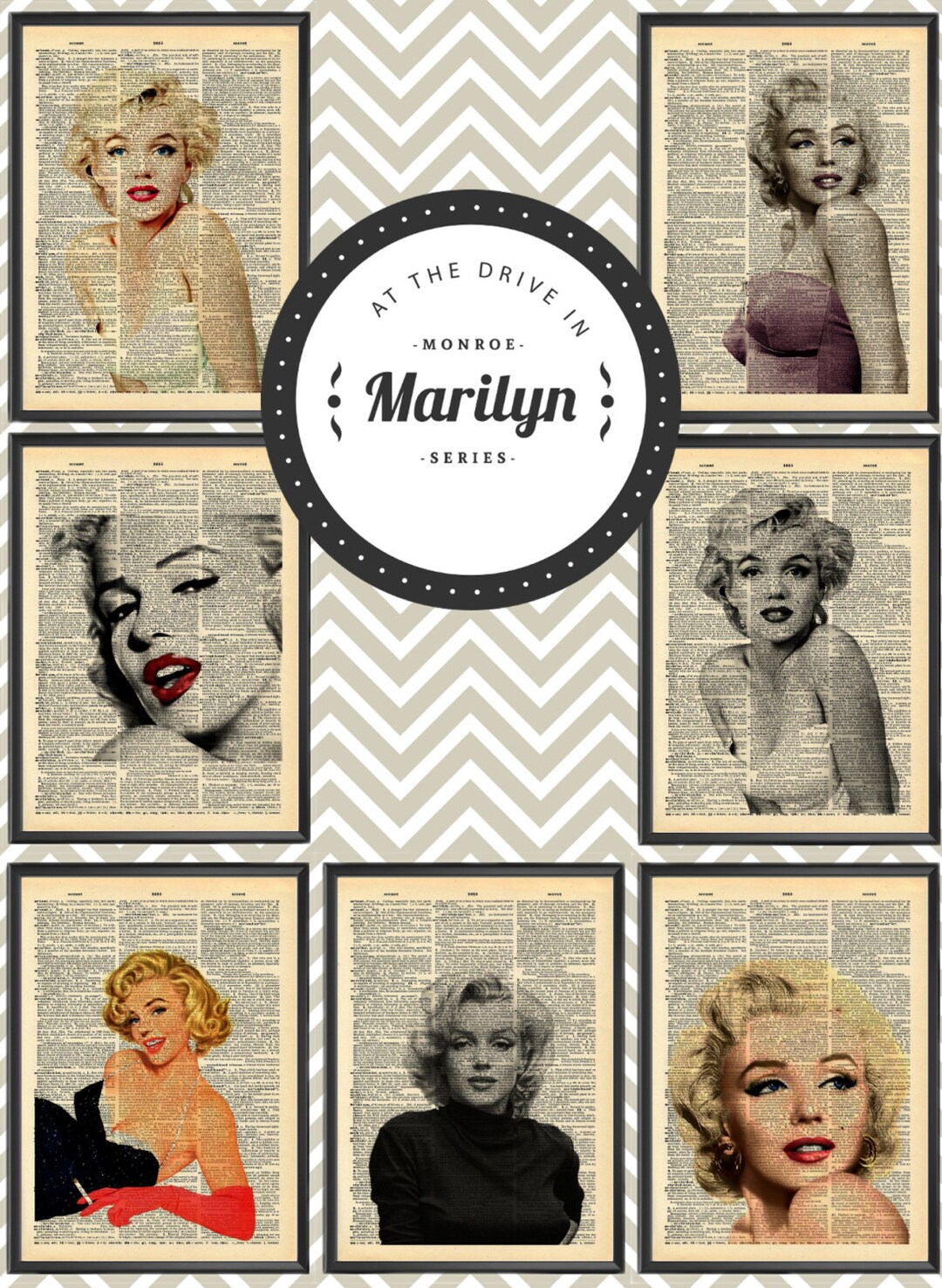 Marilyn Monroe Dictionary Art Series - Etsy