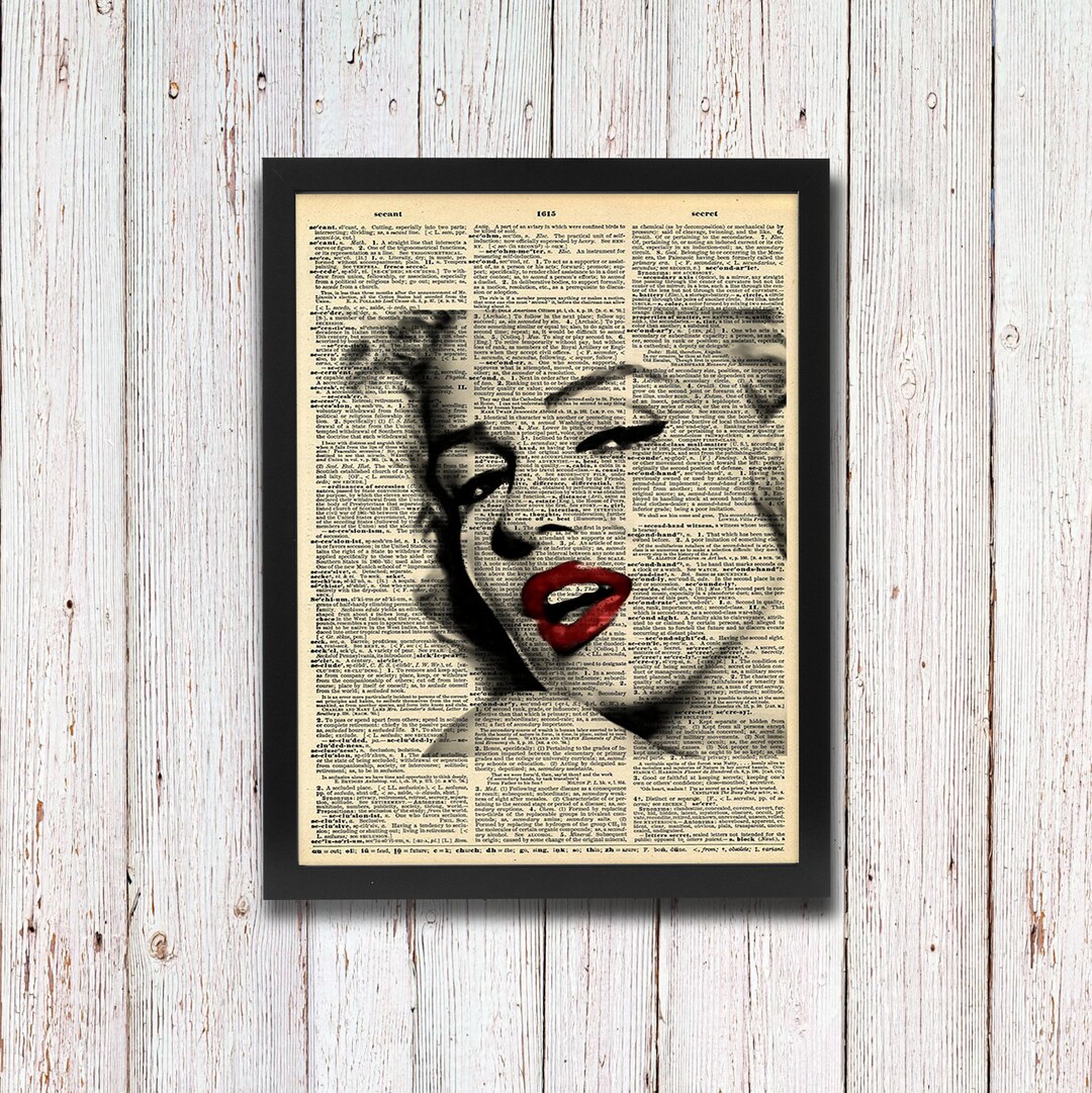 Marilyn Monroe Dictionary Art - Etsy