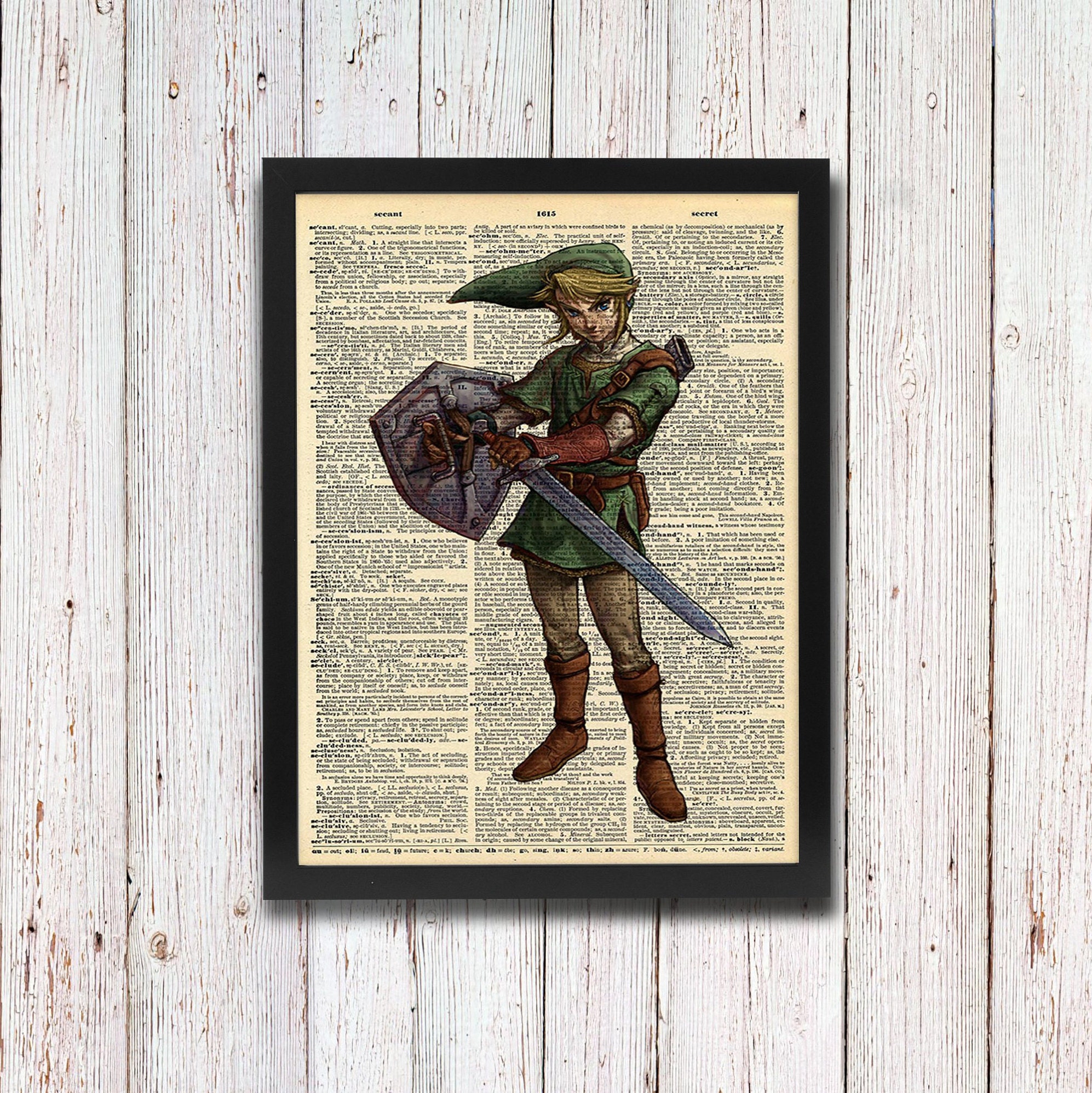 Legend Of Zelda Twilight Princess Link Dictionary Art Etsy