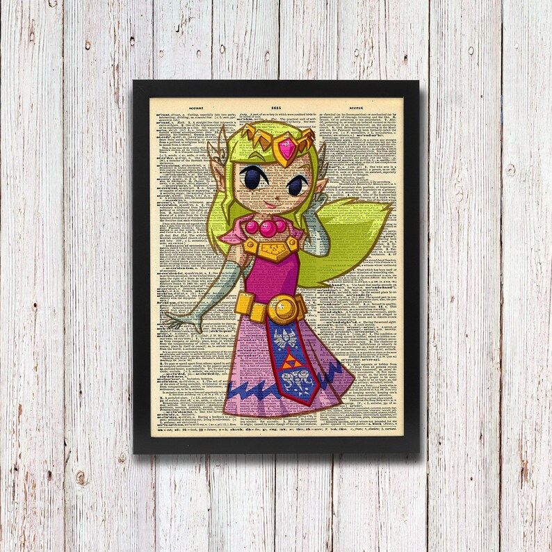 Legend of Zelda Princess Zelda Dictionary Art Etsy