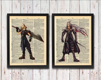 Cloud and Sephiroth Final Fantasy VII Dictionary Art Series