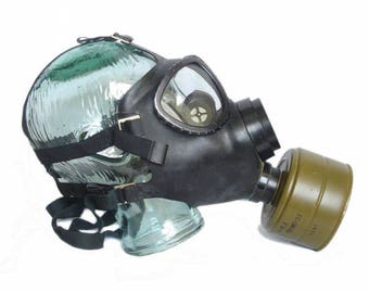 vintage military army gas mask black rubber mask collectibles retro scary halloween mask steampunk mask gift idea