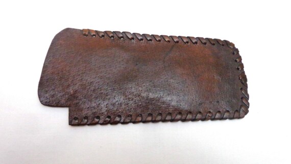 Vintage Leather Glasses Case. Hand made. Mid Cent… - image 6