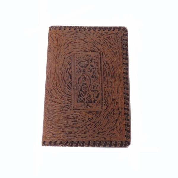Vintage Leather Passport Holder, Genuine Leather Wallet, Handmade Brown Leather Purse, Folding Portfolio, Passport Cover