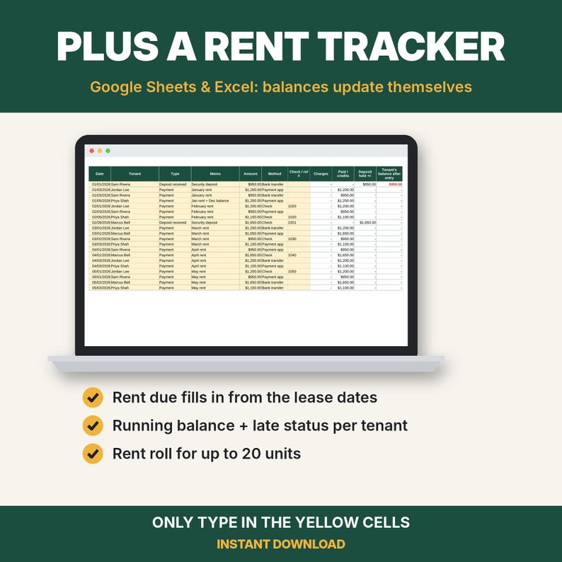 Landlord Forms Bundle | Lease Agreement, Rental Application, Rent ...