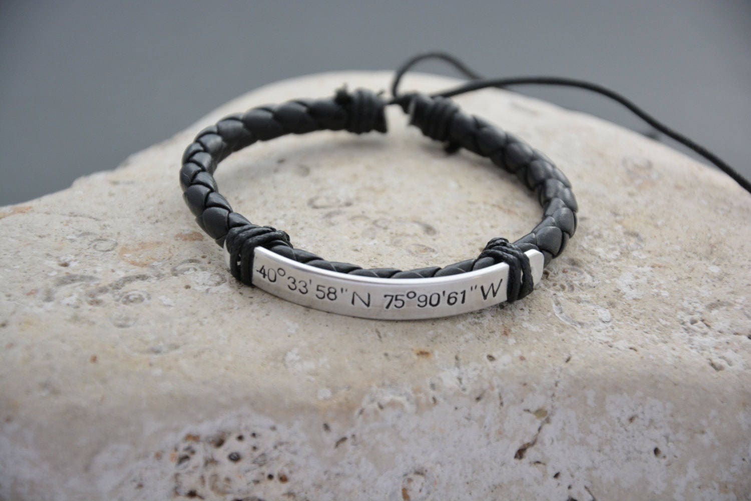 Gift for boyfriend Bracelet for man GPS coordinates | Etsy