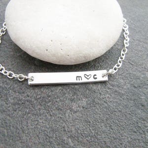 Personalized initial bracelet, bar bracelet, Personalized initials Bracelet, Girlfriend gift, bridesmaids gifts, dainty bracelet, gift girl