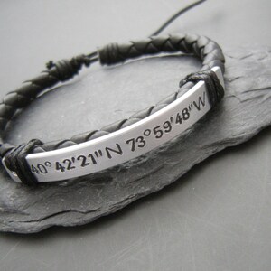 Coordinates Bracelet, Gift for a boyfriend, Gift for husband, Bracelet for man, Gift for Him, Anniversary Gift, Father's day gift