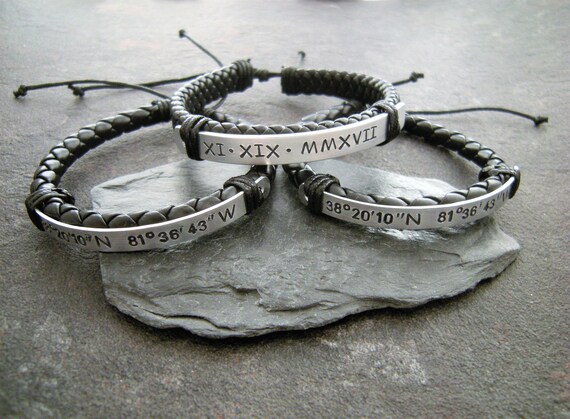 Coordinates bracelet for him deals