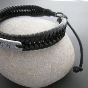 Bracelet for man, GPS coordinates bracelet, Mens bracelet, Anniversary Gift for Him, Gift for boyfriend, Gift for Him, Coordinates Bracelet image 4