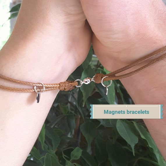 Magnetic Bracelets Set of 2 Magnet Bracelets BF GF Bracelets With Magnets Cord Bracelet Friendship Bracelet Waxed Cord Bracelet Etsy Canada