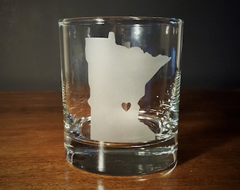 State Love Old Fashioned/Whiskey Lowball Glass
