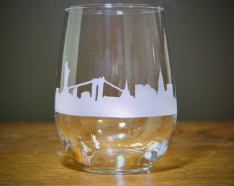 New York City Skyline Stemless Wine Glass