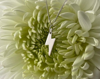 Small Silver Lightning Bolt Pendant | Eco Silver Lightning Bolt necklace | Silver Lightning Bolt jewellery | Silver Lightning Pendant