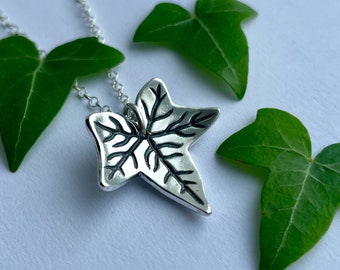 Recycled Silver Ivy Leaf Pendant | Handmade Ivy Pendant | Ivy Leaf Necklace | Ivy Jewellery | Silver Ivy Pendant | Eco Silver Ivy Jewellery