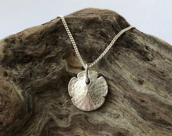 Small Silver Sand Dollar Pendant | Eco Silver Sand Dollar Necklace | Sand Dollar Jewellery | Beach Jewellery | Shell Pendant