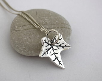Tiny Silver Ivy Leaf Pendant | Ivy Leaf Necklace | Ivy Leaf Jewellery | Silver Ivy Pendant | Ivy Jewellery