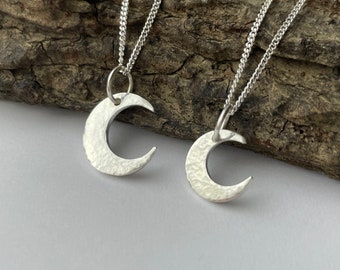 Small Silver Moon Pendant | Handmade Silver Moon Necklace | Eco-Friendly Moon Jewellery