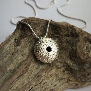 Handmade Silver Sea Urchin Pendant | Recycled silver Sea Urchin necklace | Sea Urchin jewellery
