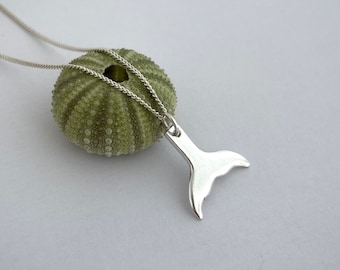 Recycled Silver Small Whale Tail Pendant | Handmade Whale Tail Pendant | Ocean Jewellery | Dolphin Necklace | Dolphin Jewellery