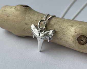 Shark Tooth Pendant | Handmade Silver Shark Tooth Pendant | Recycled Silver Shark Tooth Necklace | Eco Beach Jewellery | Ocean Jewellery