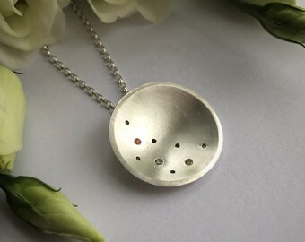 Constellation Crystal Pendant | Handmade Silver Diamond Pendant | Recycled Silver Jewellery | Wild Silver Jewellery