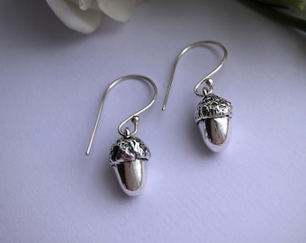 Recycled Silver Acorn Earrings | Handmade Silver Acorn Earrings | Eco Silver Acorn Earrings | Acorn Jewellery | Natural Jewellery | Oak