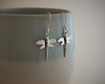 Recycled Silver Dragonfly Earrings | Handmade Silver Dragonfly earrings | Eco Silver Dragonfly Jewellery | Wild Silver Jewellery