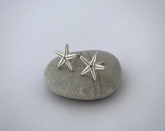 Eco Silver Starfish Studs | Recycled Silver Starfish Earrings | Handmade Starfish Studs | Beach Jewellery | Ocean Jewellery
