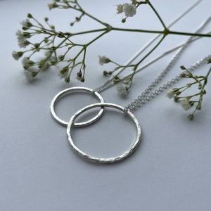 Hammered Silver Hoop Pendant | Simple Silver Pendant | Silver Circle Pendant | Minimalist jewellery