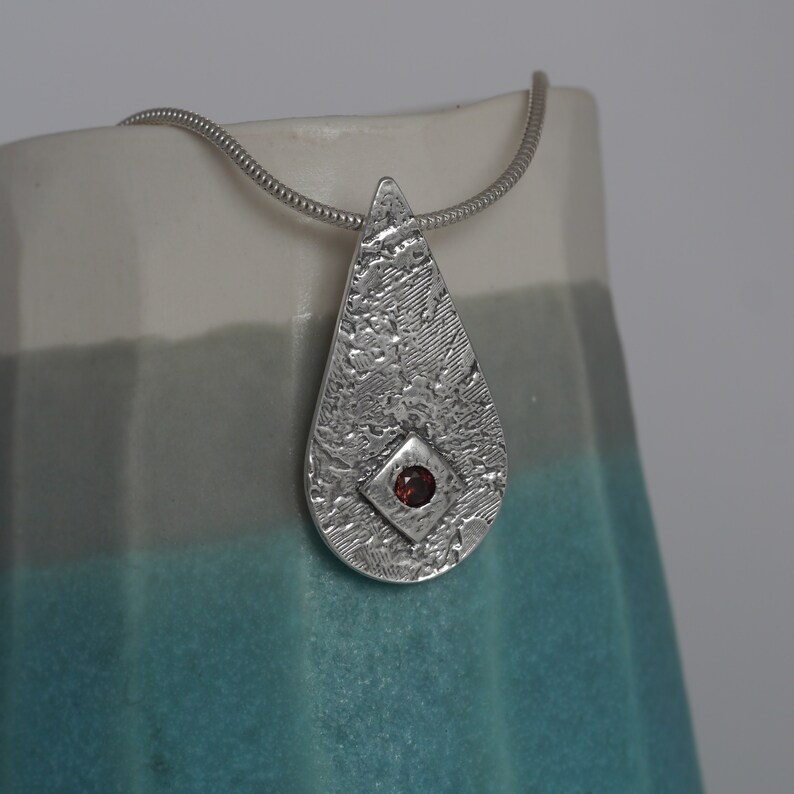 Blue & Brown Neutral Tone Beads with Large Teardrop Crystal Pendant main image 0