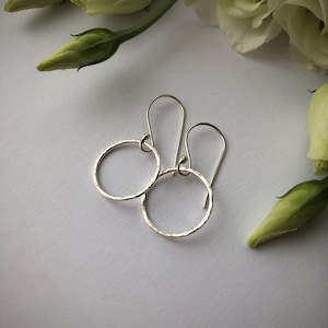 Hammered Recycled Silver Hoop Earrings | Simple Eco Silver Earrings | Minimal Jewellery | Recycled Silver Earrings | Sustainable Jewellery