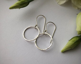 Hammered Recycled Silver Hoop Earrings | Simple Eco Silver Earrings | Minimal Jewellery | Recycled Silver Earrings | Sustainable Jewellery