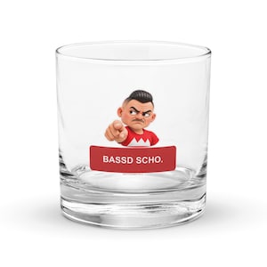 Whiskey-Glas mit Wutfranke Olli – Bassd scho.