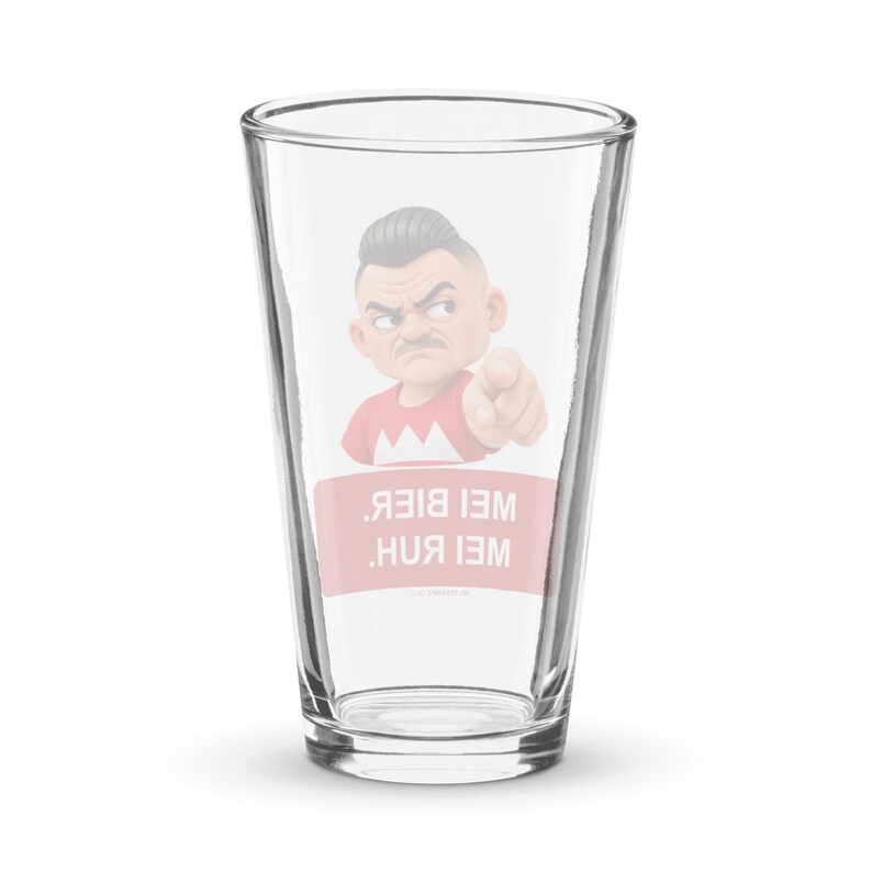 Pint-Glas mit Wutfranke Olli – Mei Bier. Mei Ruh.