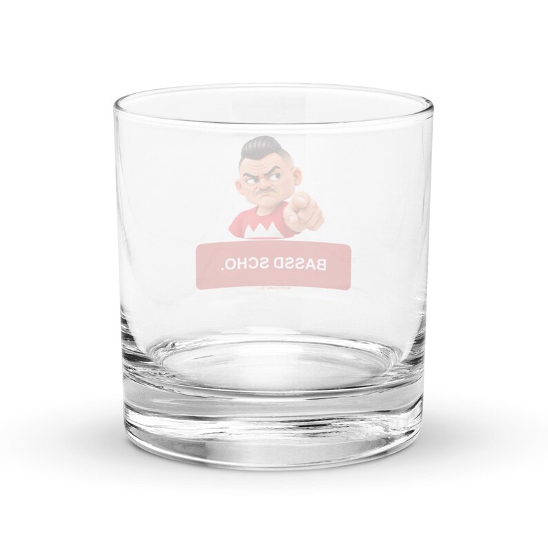 Whiskey-Glas mit Wutfranke Olli – Bassd scho.