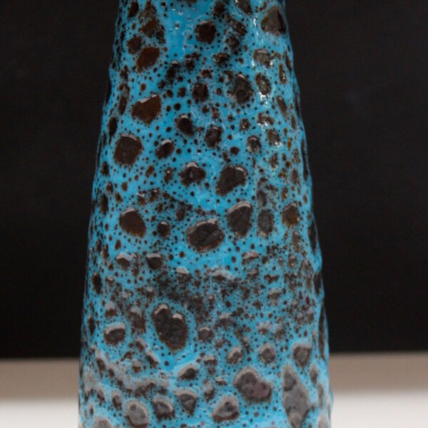 Scheurich vase Blue Lava West German Pottery 60s Eames era Mid century Fat Lava