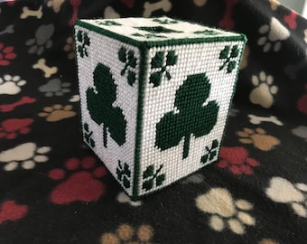 Shamrock tissue box cover