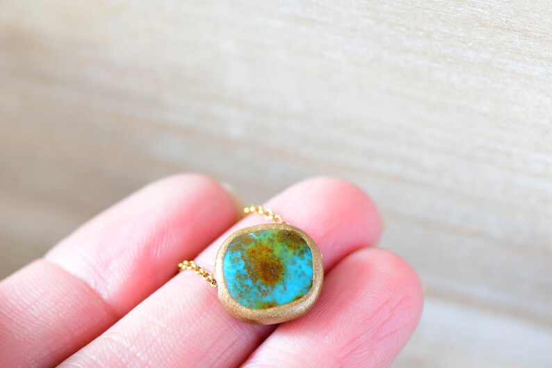 Turquoise Stone Anniversary Gift Turquoise Coin Layering Necklace Gift for Bride Everyday Necklace December Birthstone