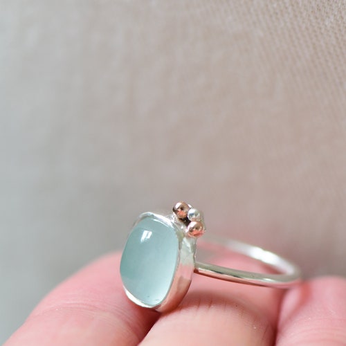 March Birthstone Aquamarine Ring. shops Sterling Silver Bezel Set Stone. Silver Aquamarine. Gift for Wife. Birthday Gift. Mothers Day Gift