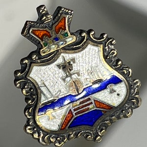 One of a kind gift idea! Antique COAT OF ARMS Enamel Ornate Hatpin 10&quot; long