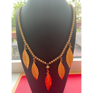 Vintage Runway Cadoro Gold-Tone Five-Leaf Pendant Necklace Haute Couture