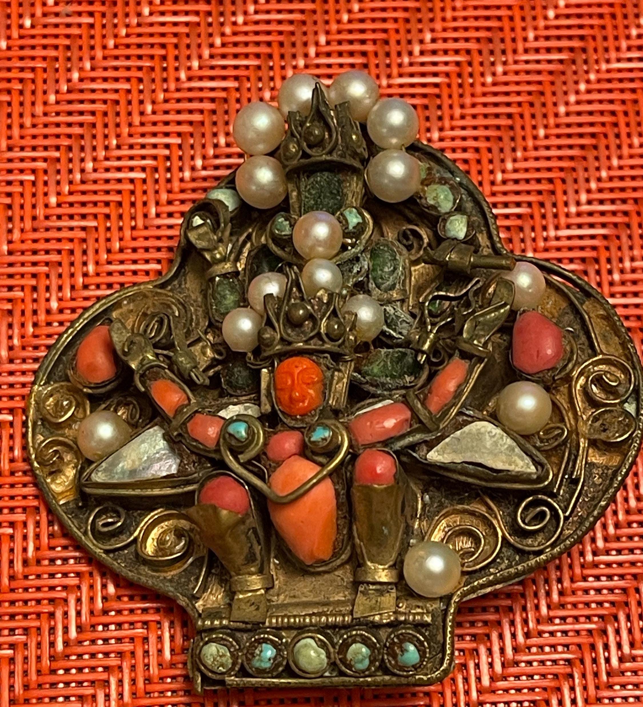 Vintage Tibetan Brooch - Etsy Vintage Tibetan Brooch - Etsy