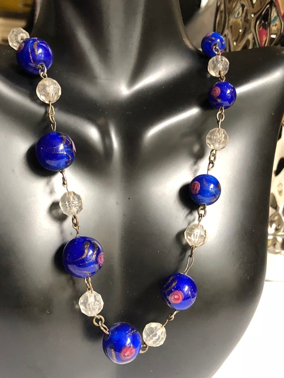 Great gift idea! ANTIQUE Edwardian Cobalt Blue wi… - image 1