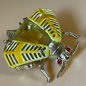 Vtg Whimsical Figural Brilliant Colorful WEISS Glass Enamel Insect Bug  Brooch A Blast of Whimsy From the Past done in a Figural Brooch